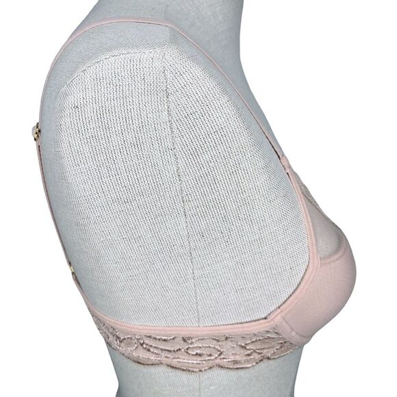 NWT Pepper Laidback Lace Bra sz 34AA * Sienna Rose Pink Underwire Mesh Overlay - Picture 5 of 7